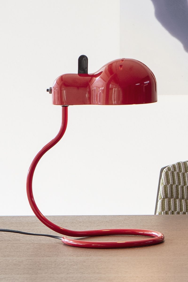 Stilnovo MINITOPO Lámpara de mesa italiana roja Foto 1
