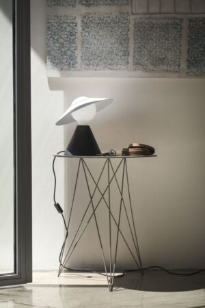 Stilnovo Fante negro lámparas de mesa italiana imagen 2