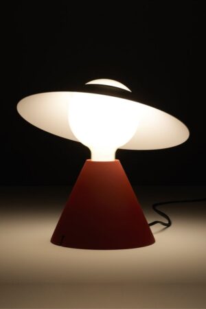 Stilnovo Fante lámparas de mesa italianas rojas imagen 2